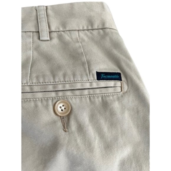 Faconnable Men's Khaki Cotton Chino Business Casual Pants | Size 38 - Picture 4 of 5